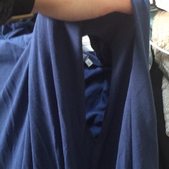 Blue Ruffled Maternity Top - Picture 4 of 5